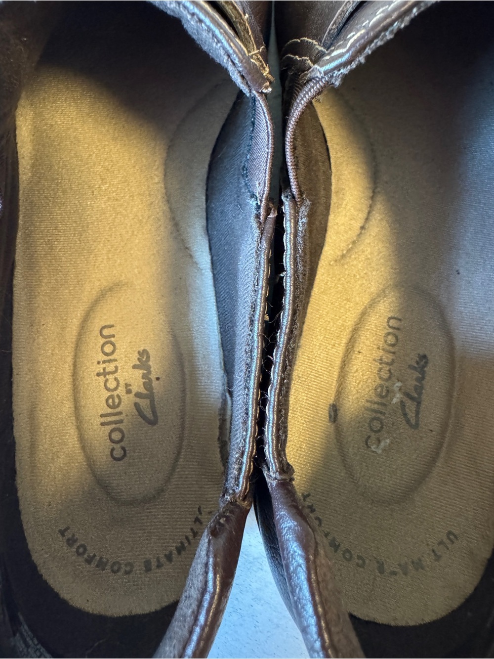 Clarks Dark Brown Slip-On Leather Loafers - Picture 7 of 8